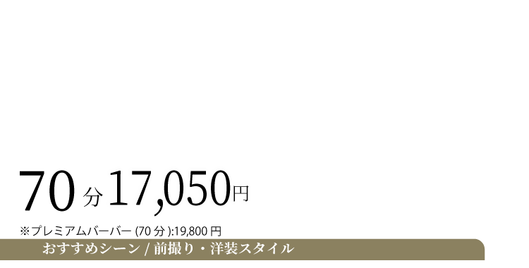 ドレスフルシェービング料金 前撮り・洋装スタイル