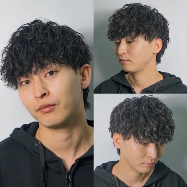 グリースを揉むだけ！新橋大人のスパイラルパーマ