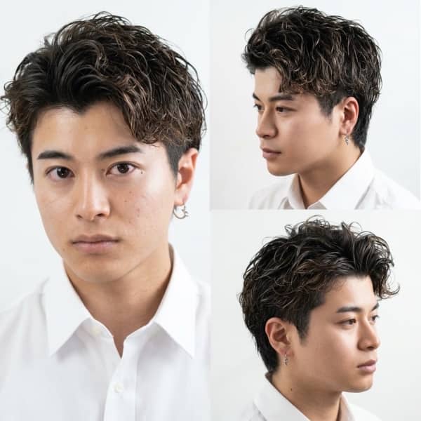 男らしい無骨パーマ