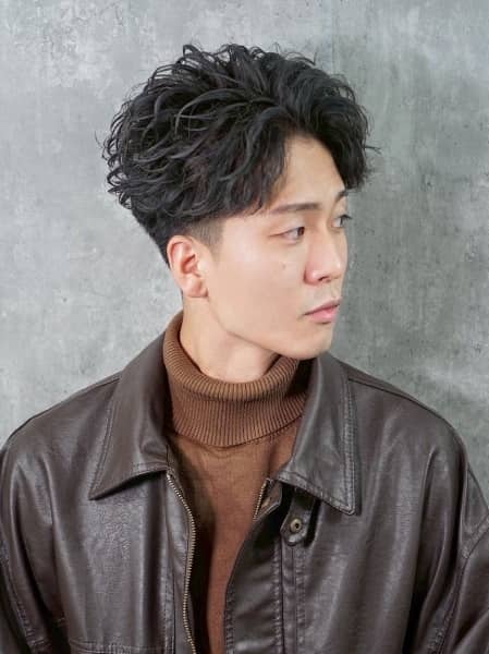 ツーブロックかきあげリバースカール