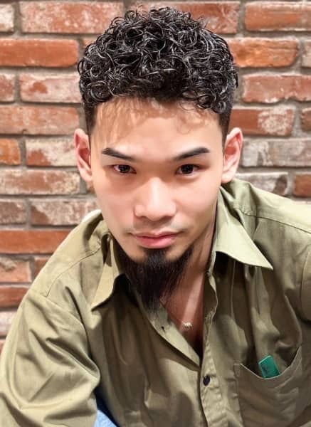 男らしさ全開ショートパーマ