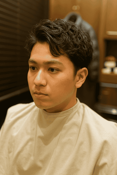20代男子に人気の軽やかニュアンスパーマ