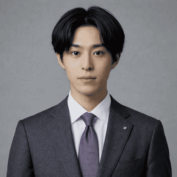 大人の余裕を演出。センターパート×ナチュラルスタイル