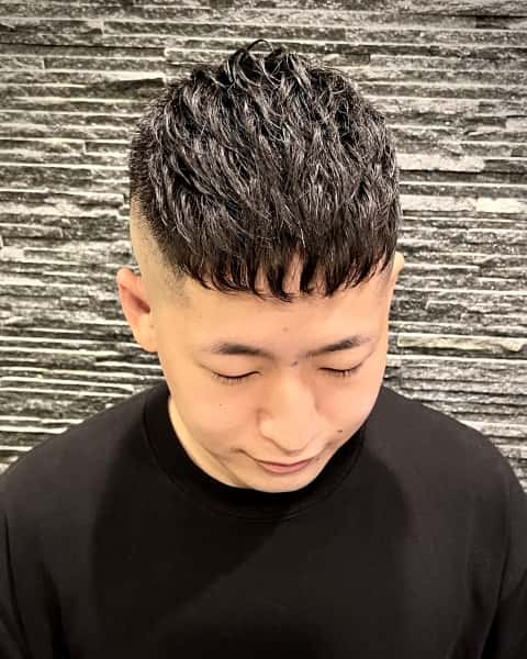 クロップ×スキンフェード×パーマ