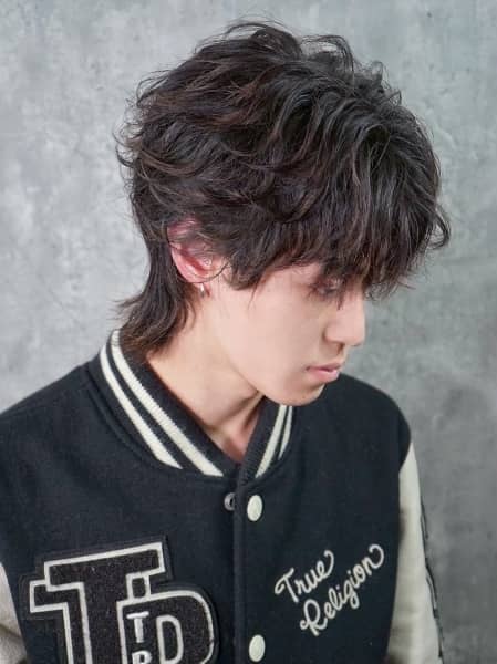 自然層次感的男生狼尾燙髮