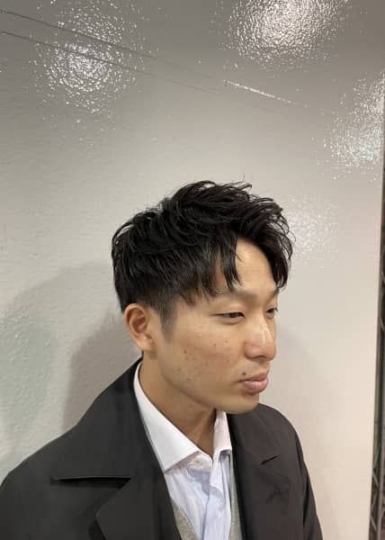 朝のセットが楽に!/アップバング×形状記憶パーマ