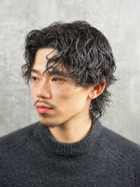 大人色気の波巻きパーマ