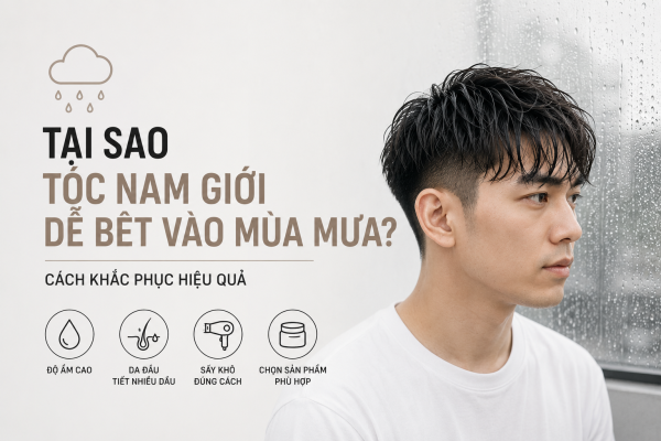 Tại Sao Tóc Nam Giới Dễ Bết Vào Mùa Mưa? Cách Khắc Phục Hiệu Quả